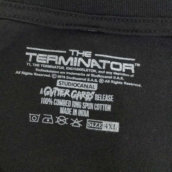 Gutter Garbs Mens 4XL The Terminator Black T-Shirt - Picture 4 of 6